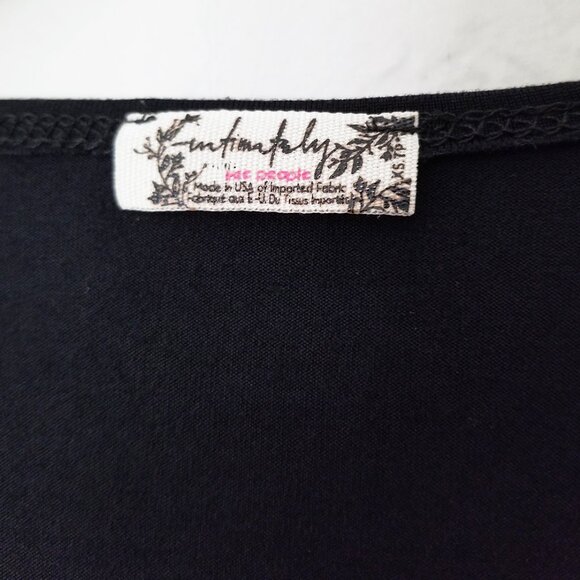 Free People Intimately Square Eyes Bodysuit Black XS Cap Sleeves Square Neck $58 - Picture 9 of 15